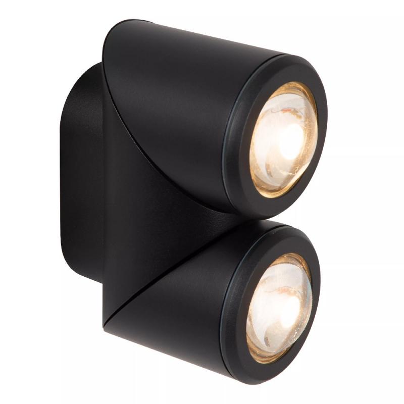 Lucide ERIN Wandstrahler / Wandleuchte Schwarz LED 2x5W IP65