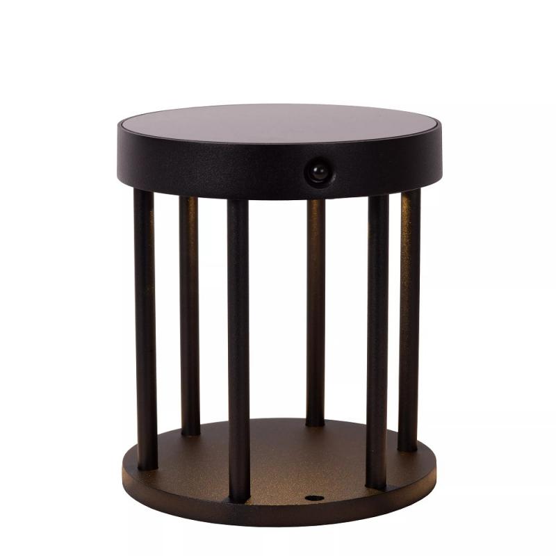 Lucide JACKSON - Tischleuchte - Sonnenenergie - Ø 16 cm - LED dimmbar - 1x2W 3000K - IP54 - Bewegung und Tag/Nacht-Sensor - Schwarz
