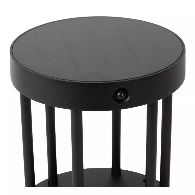 Lucide JACKSON - Tischleuchte - Sonnenenergie - Ø 16 cm - LED dimmbar - 1x2W 3000K - IP54 - Bewegung und Tag/Nacht-Sensor - Schwarz
