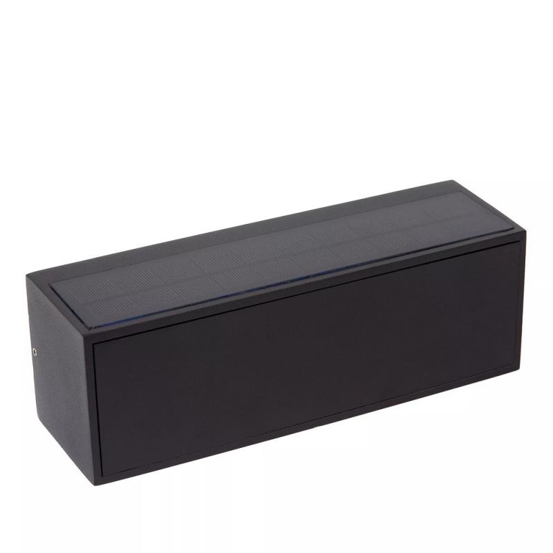 Lucide SUTTON Solar-Wandleuchte Schwarz LED 1,5W IP54 Tag/Nacht-Sensor