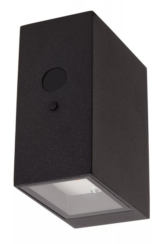 Lucide BOLTON – Solar LED Außenwandleuchte 1x1W 3000K IP54 Schwarz mit Sensor