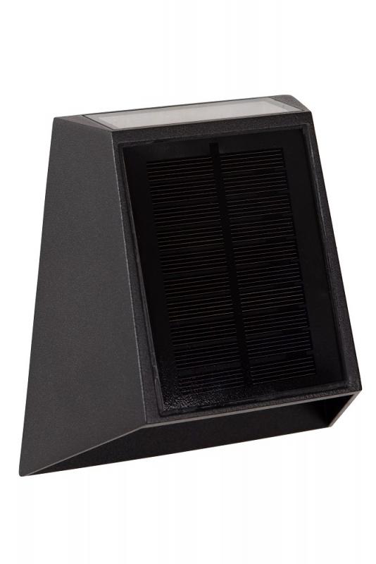 Lucide LUTON – Solar LED Außenwandleuchte 1x2W 2700K/3000K IP54 Schwarz mit Sensor