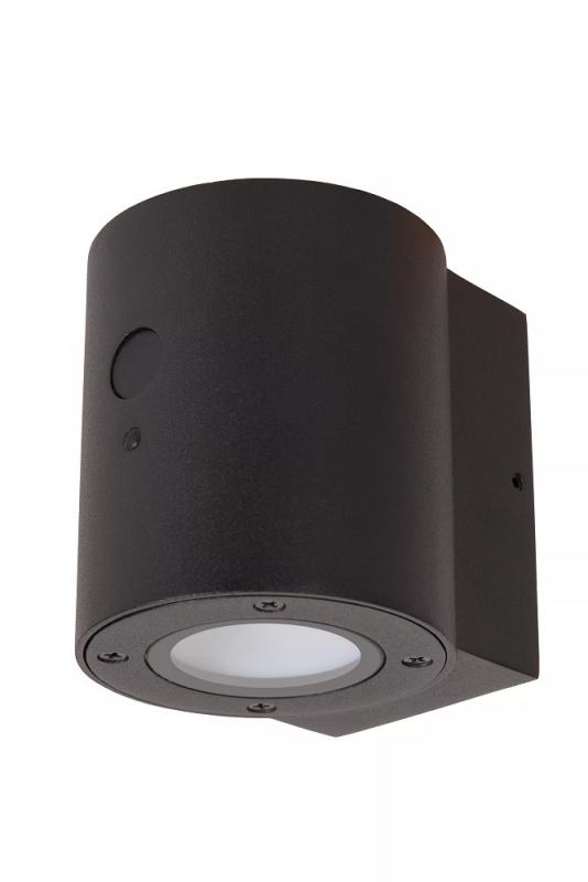 Lucide PERTH – Solar LED Außenwandleuchte Ø9 cm 1x1W 2700K/3000K IP65 Schwarz mit Sensor