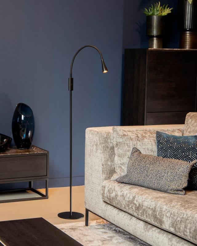 Lucide ZOZY LED Stehlampe mit Lesearm 4W 3000K 3-StepDim Schwarz modern