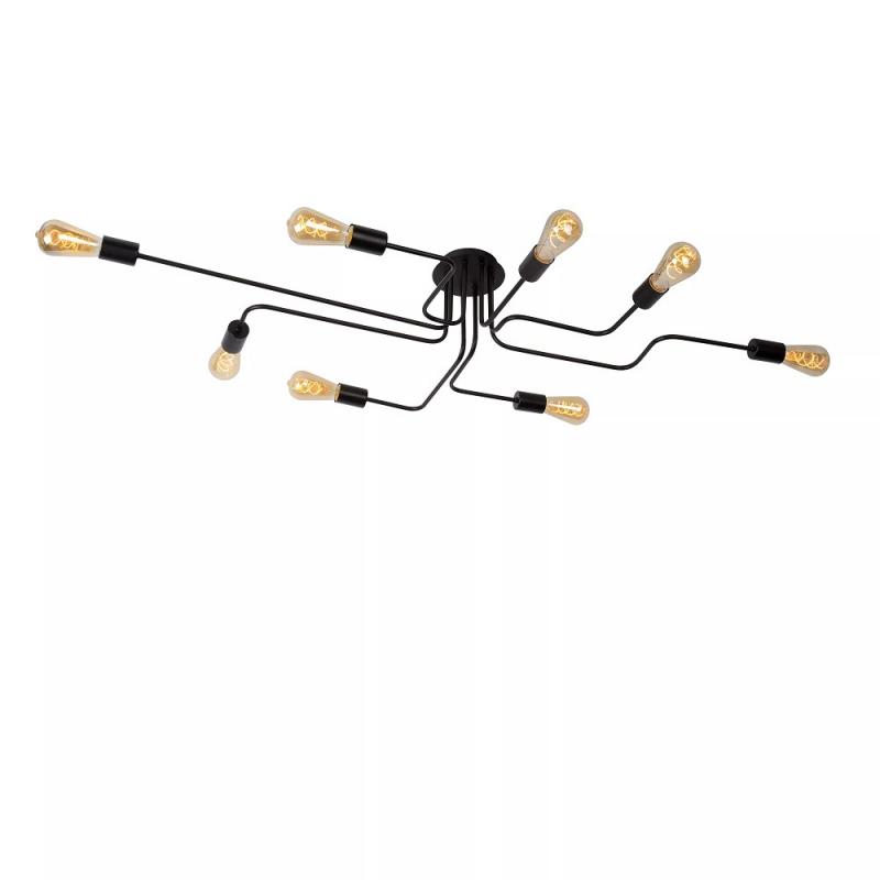 Lucide LESTER Deckenleuchte 8xE27 Schwarz