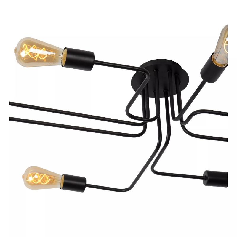 Lucide LESTER Deckenleuchte 8xE27 Schwarz