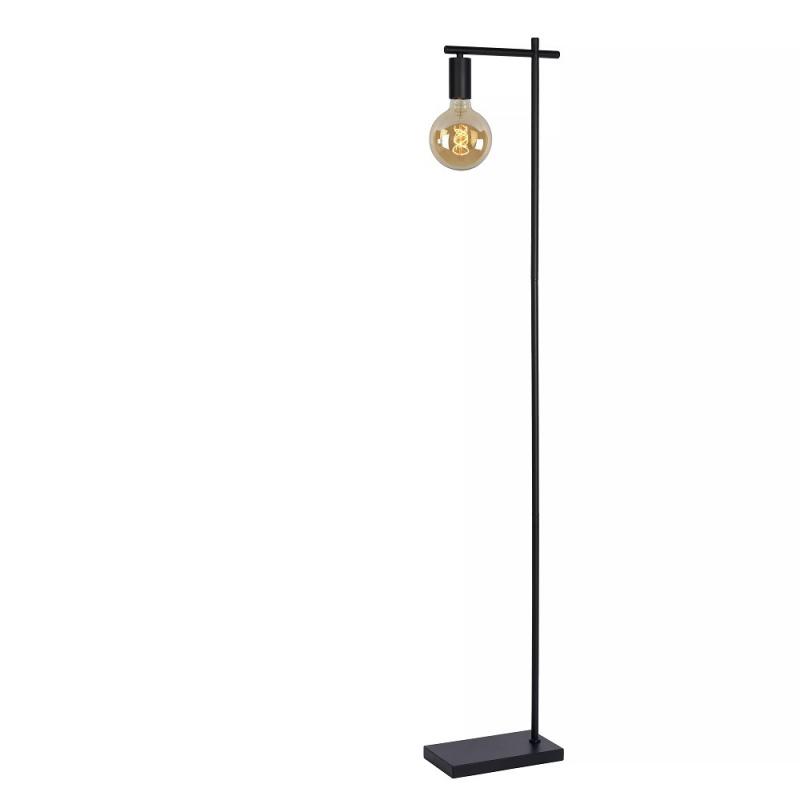 Lucide Stehlampe LEANNE – Schlanke Vintage Stehleuchte Schwarz