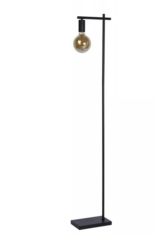 Lucide Stehlampe LEANNE – Schlanke Vintage Stehleuchte Schwarz
