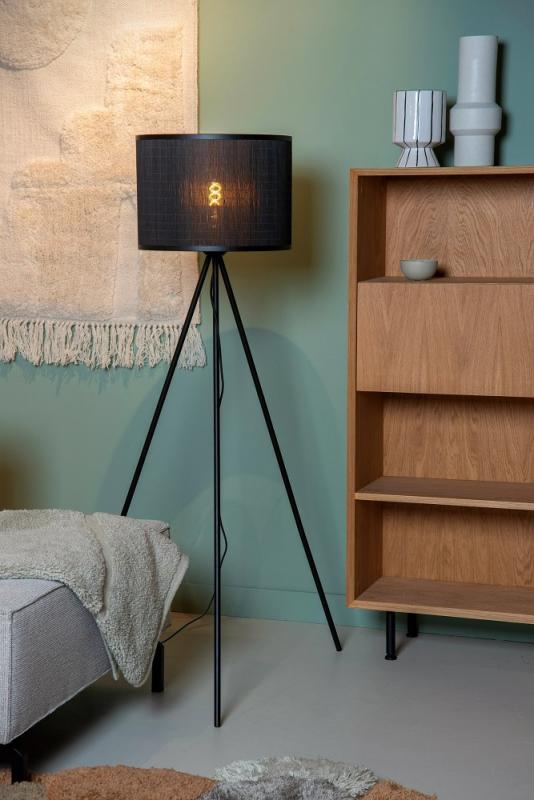 Lucide Stehlampe TAGALOG – Rattan Stehleuchte Ø55 cm im Japandi-Stil