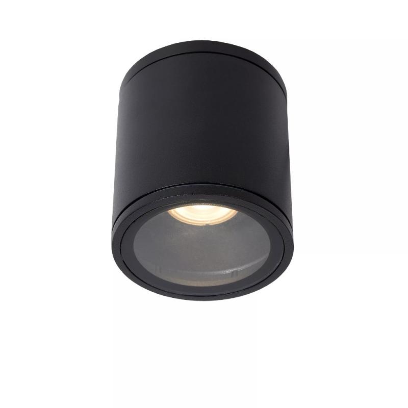 Lucide AVEN - Deckenstrahler Badezimmer Ø 9 cm 1xGU10 IP65 Schwarz