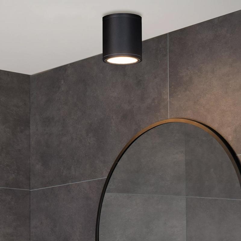 Lucide AVEN - Deckenstrahler Badezimmer Ø 9 cm 1xGU10 IP65 Schwarz