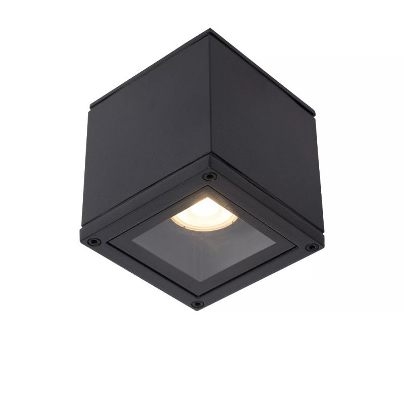 Lucide AVEN Badezimmer Deckenstrahler GU10 IP65 Schwarz
