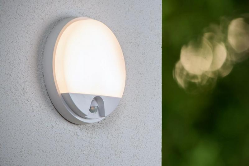 Lucide HUPS IR – LED Außenwandleuchte Ø21 cm 1x10W 3000K IP54 Weiß mit Bewegungssensor