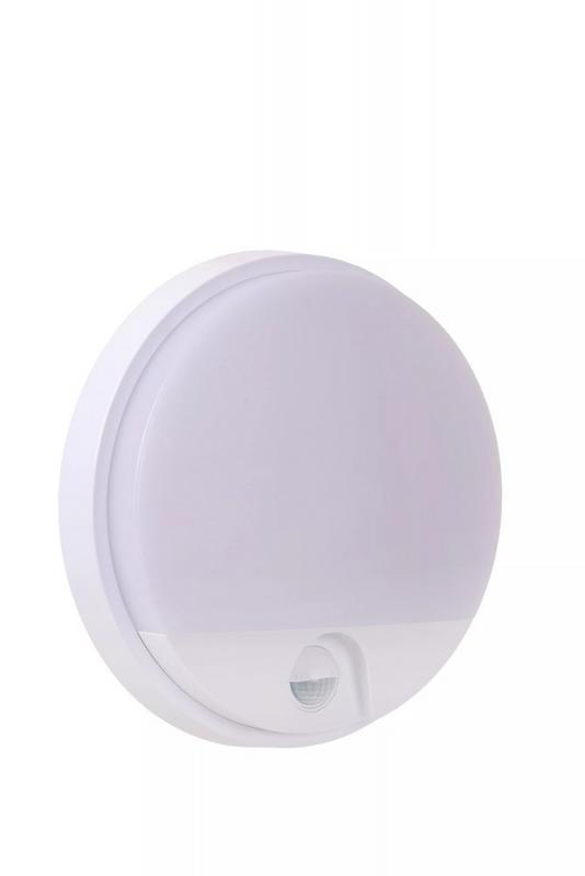 Lucide HUPS IR – LED Außenwandleuchte Ø21 cm 1x10W 3000K IP54 Weiß mit Bewegungssensor