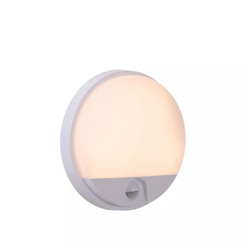 Lucide HUPS IR – LED Außenwandleuchte Ø21 cm 1x10W 3000K IP54 Weiß mit Bewegungssensor