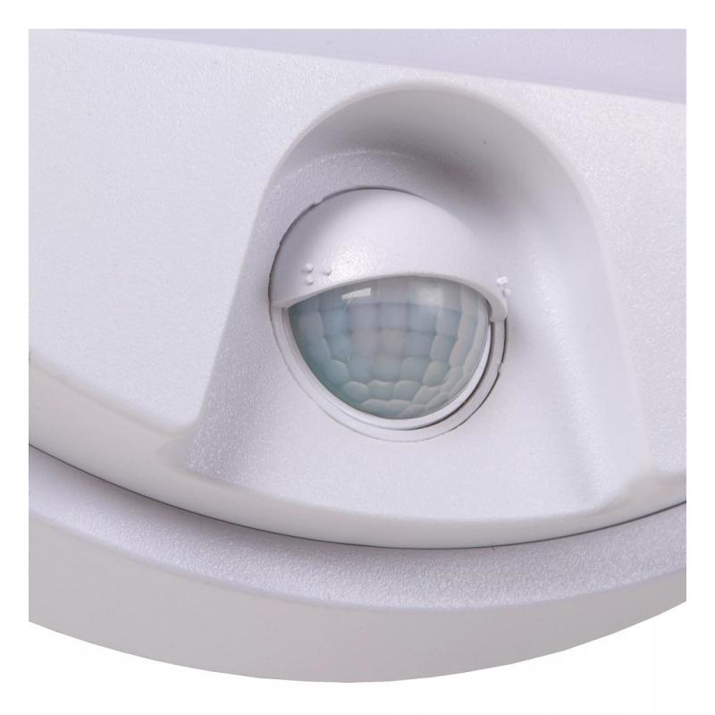 Lucide HUPS IR – LED Außenwandleuchte Ø21 cm 1x10W 3000K IP54 Weiß mit Bewegungssensor