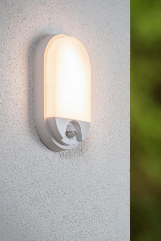 Lucide HUPS IR Außen-Wandleuchte Weiß LED 10W IP54 Bewegungs- & Tag/Nacht-Sensor