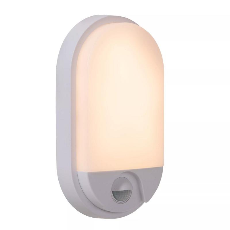 Lucide HUPS IR Außen-Wandleuchte Weiß LED 10W IP54 Bewegungs- & Tag/Nacht-Sensor