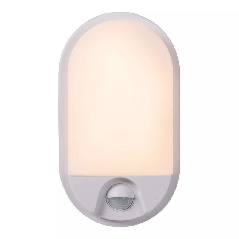 Lucide HUPS IR Außen-Wandleuchte Weiß LED 10W IP54 Bewegungs- & Tag/Nacht-Sensor