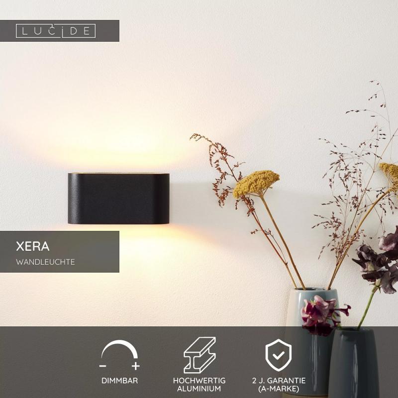 Lucide XERA Wandleuchte 1xG9 Schwarz Gold innen dimmbar Aluminium