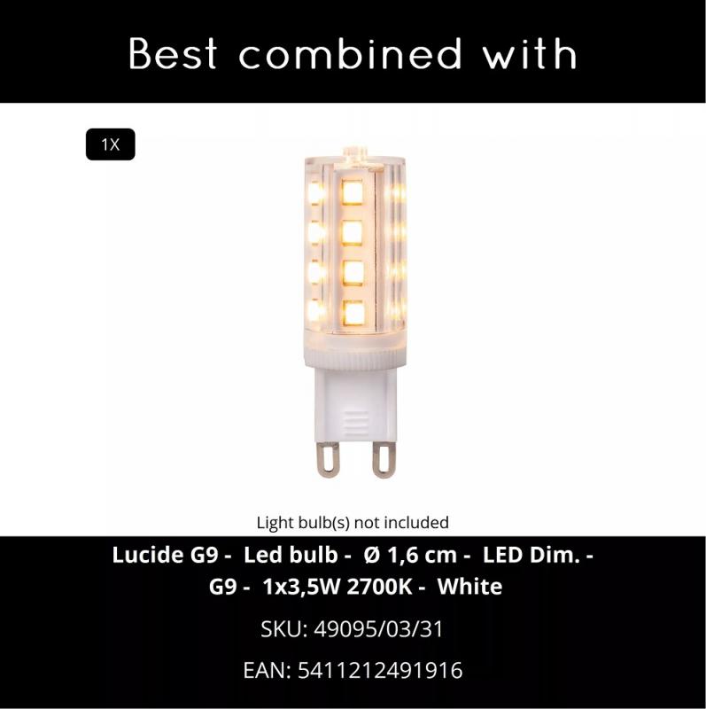 Lucide XERA Wandleuchte 1xG9 Schwarz Gold innen dimmbar Aluminium