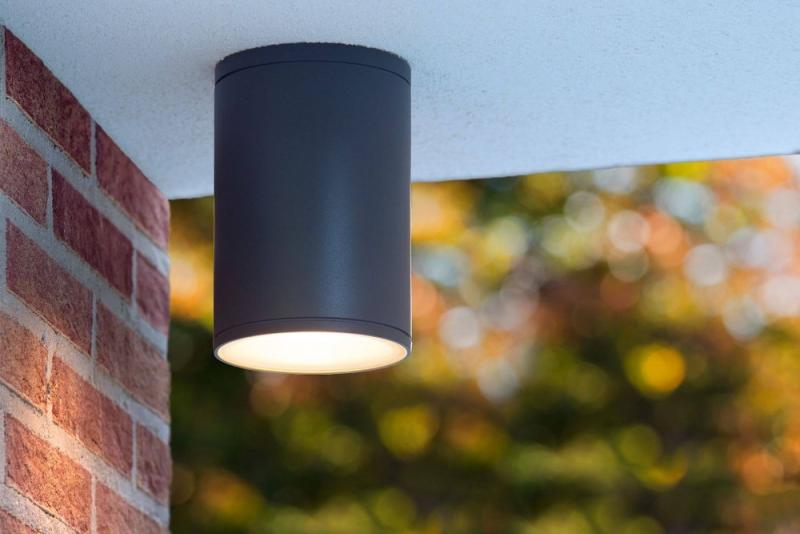 Lucide TUBIX Außen-Deckenstrahler E27 IP54 Anthrazit