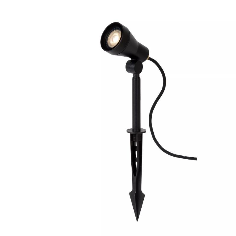 Lucide SPIKE Gartenstrahler Ø6,5 cm GU10 LED 5W 3000K IP54 Schwarz
