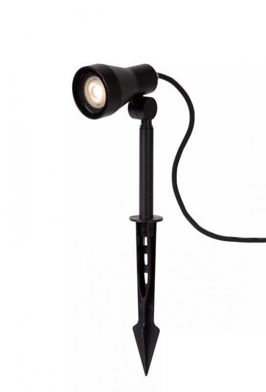 Lucide SPIKE Gartenstrahler Ø6,5 cm GU10 LED 5W 3000K IP54 Schwarz