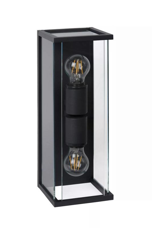 Lucide CLAIRE Wandleuchte Innen/Außen Anthrazit E27 2x IP54 Glas Metall dimmbar