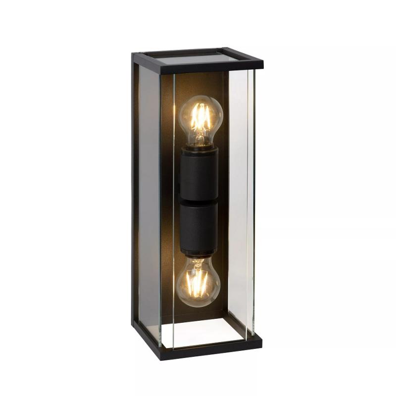Lucide CLAIRE Wandleuchte Innen/Außen Anthrazit E27 2x IP54 Glas Metall dimmbar