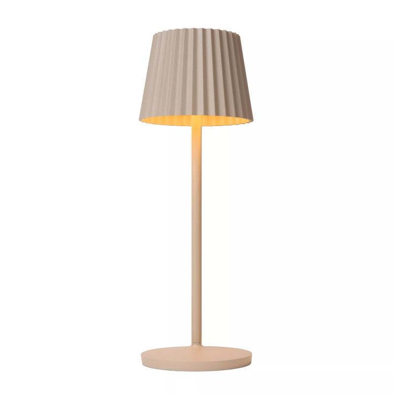 Lucide JUSTINE – wiederaufladbare Tischlampe Innen & Außen in Beige