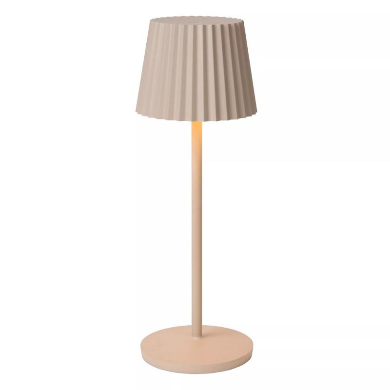 Lucide JUSTINE – wiederaufladbare Tischlampe Innen & Außen in Beige