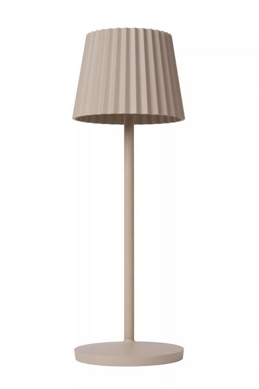 Lucide JUSTINE – wiederaufladbare Tischlampe Innen & Außen in Beige