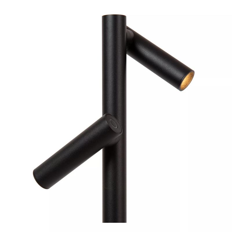 Lucide ANTRIM Akku Stehlampe mit Leselampe LED 2x2,2W 2700K IP54 Schwarz wiederaufladbar
