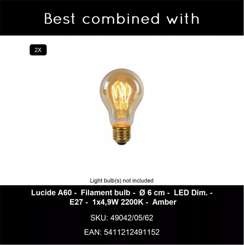 Lucide CLAIRE Wandleuchte Innen/Außen Weiß E27 2x IP54 Glas Metall dimmbar