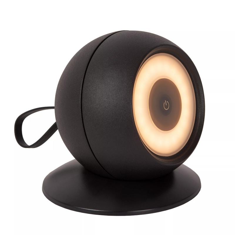 Lucide LUNEX - wiederaufladbare Wandleuchte Innen/Außen - Akku/Batterie - LED Dim. - 1x2W 3000K - IP54 - Magnetisch - Schwarz
