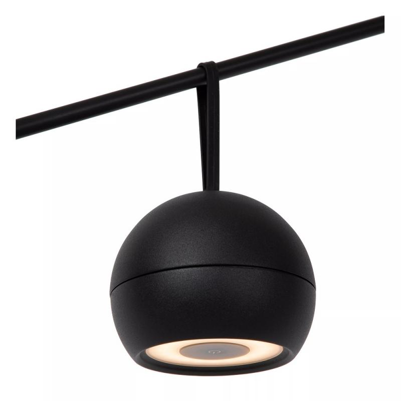 Lucide LUNEX - wiederaufladbare Wandleuchte Innen/Außen - Akku/Batterie - LED Dim. - 1x2W 3000K - IP54 - Magnetisch - Schwarz