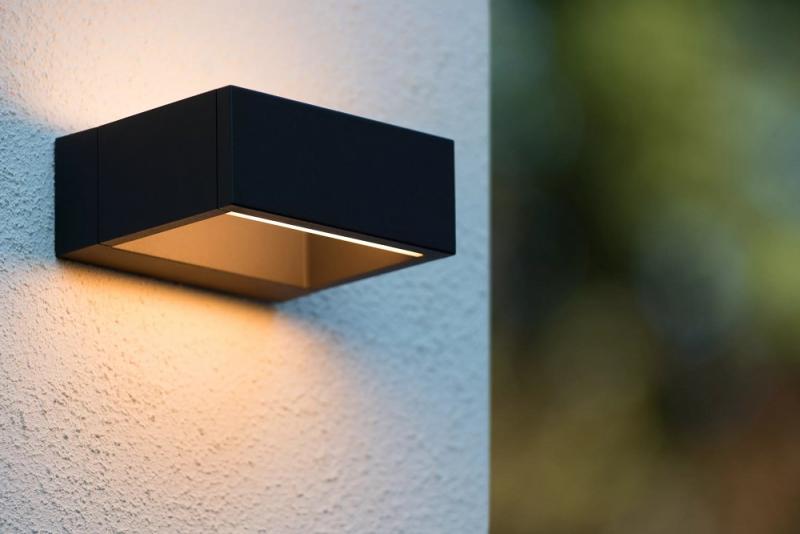 Lucide GOA LED Wandleuchte IP54 Anthrazit – 10W 3000K Up & Down