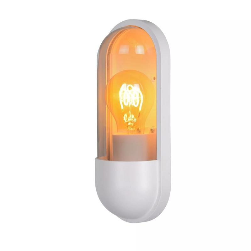 Lucide CAPSULE - Wandleuchte Innen/Außen - 1xE27 - IP54 - Weiß