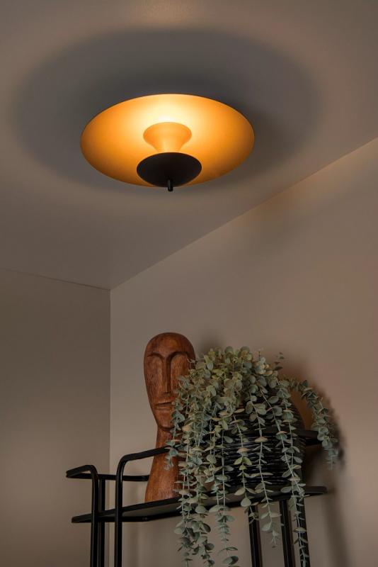 Lucide VULCAN LED Deckenleuchte Ø35 cm 9W 3000K dimmbar Schwarz Messing