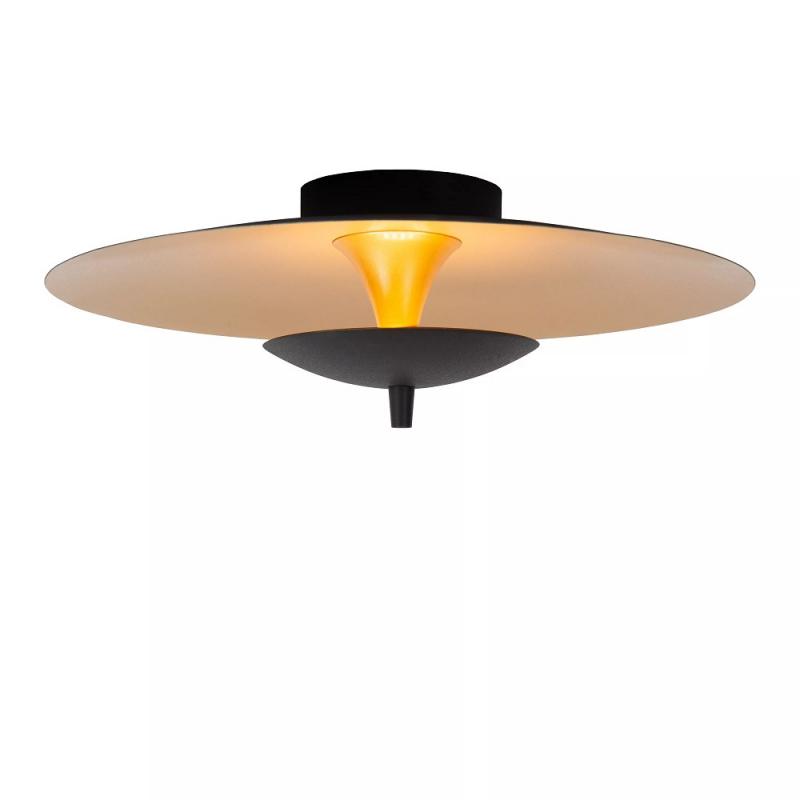 Lucide VULCAN LED Deckenleuchte Ø35 cm 9W 3000K dimmbar Schwarz Messing