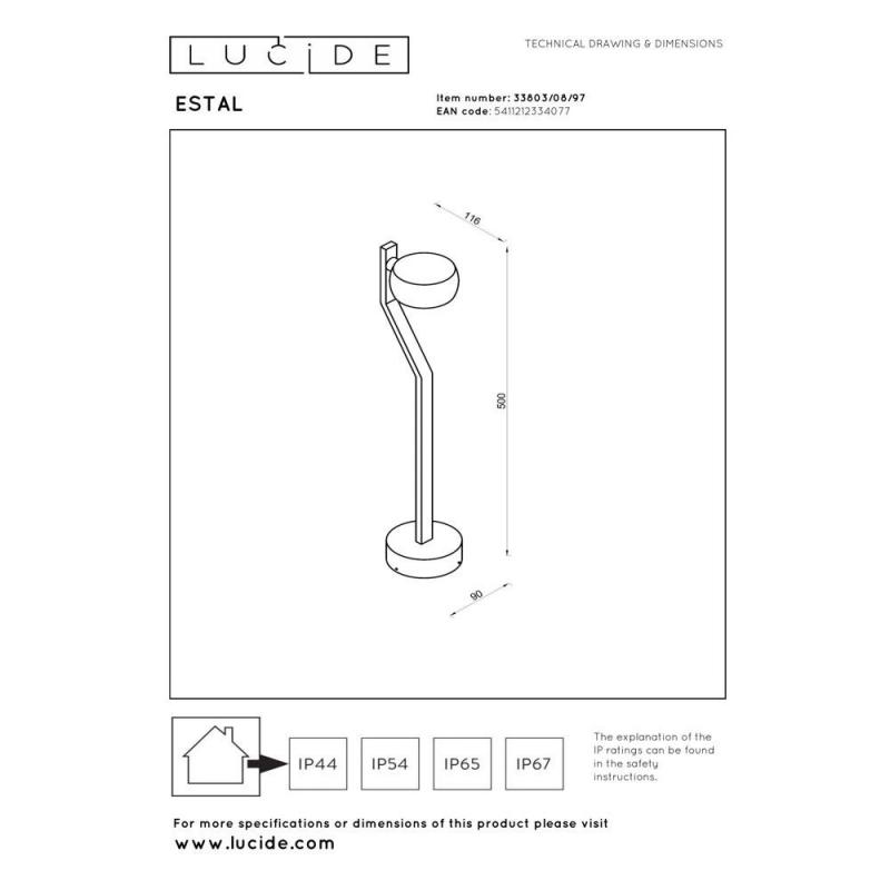 Lucide ESTAL LED Pollerleuchte Rostfarben – 9W, 2700K, IP54, 50 cm