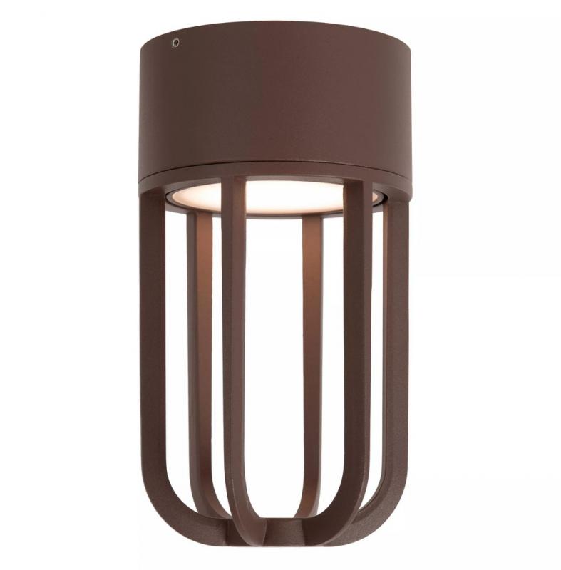 Lucide WELLS LED Außen-Deckenleuchte Ø10 cm IP54 Rostfarben