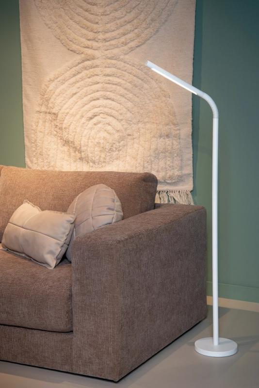 Lucide Stehlampe GILLY – Akku LED Leselampe mit Touchdimmer Weiß