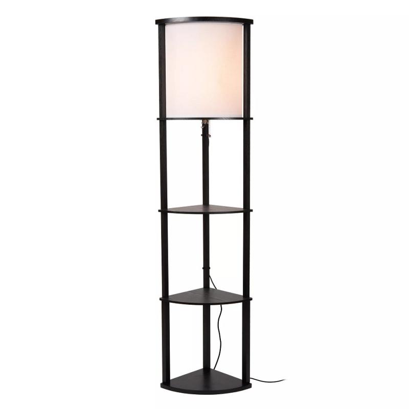 Lucide Stehlampe MENNO – Regal-Stehleuchte im Japandi-Stil mit Zugschalter Schwarz