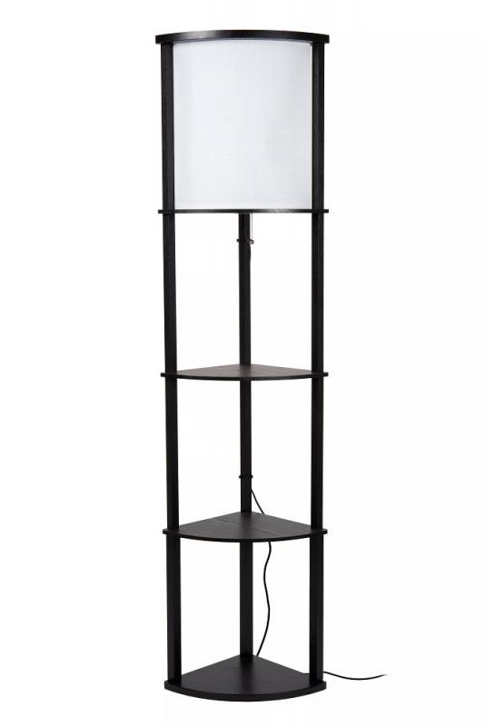 Lucide Stehlampe MENNO – Regal-Stehleuchte im Japandi-Stil mit Zugschalter Schwarz