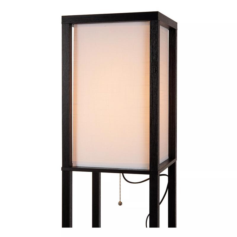 Lucide Stehlampe MENNO – Regal-Stehleuchte mit kabellosem Ladegerät Schwarz