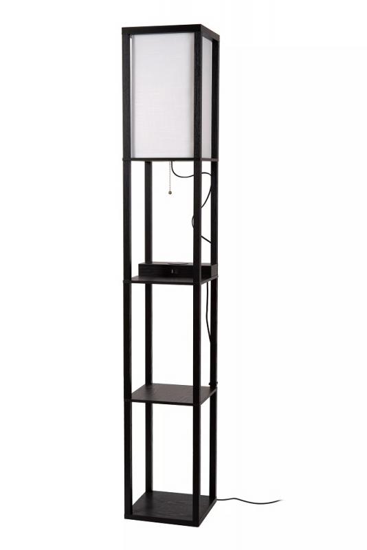 Lucide Stehlampe MENNO – Regal-Stehleuchte mit kabellosem Ladegerät Schwarz