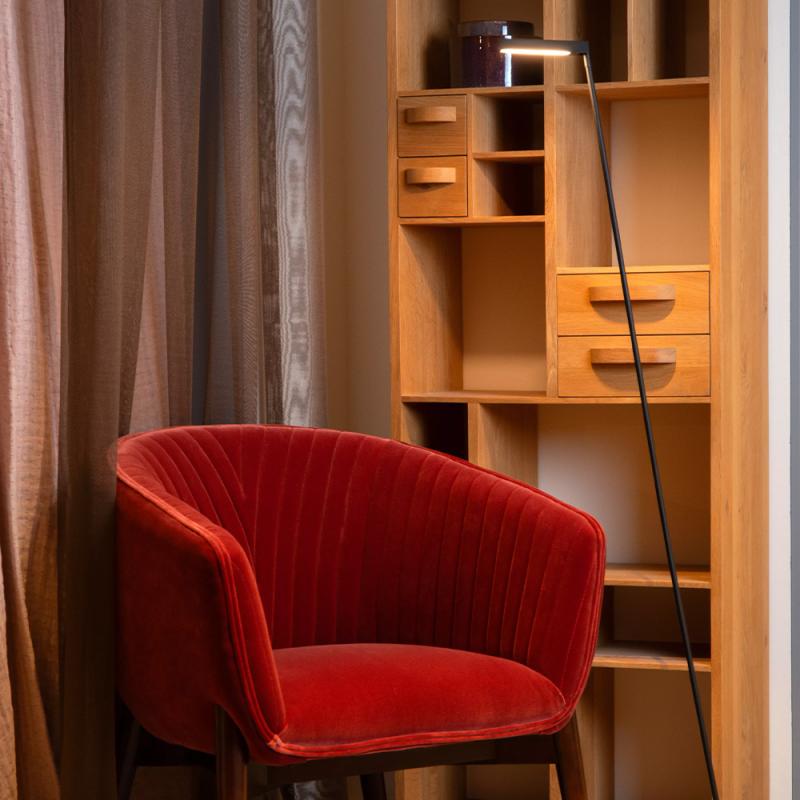 Lucide Stehlampe LAVALE – LED Leselampe mit Touchdimmer Schwarz