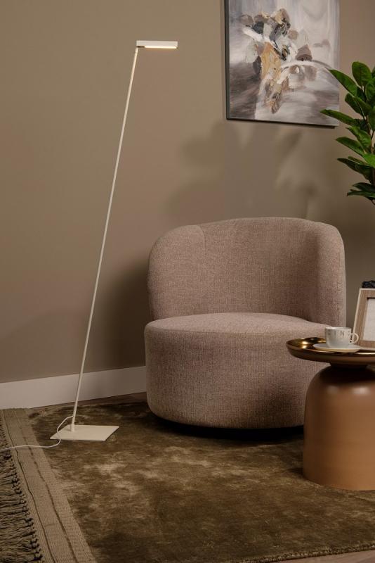 Lucide Stehlampe LAVALE – LED Leselampe mit Touchdimmer Weiß